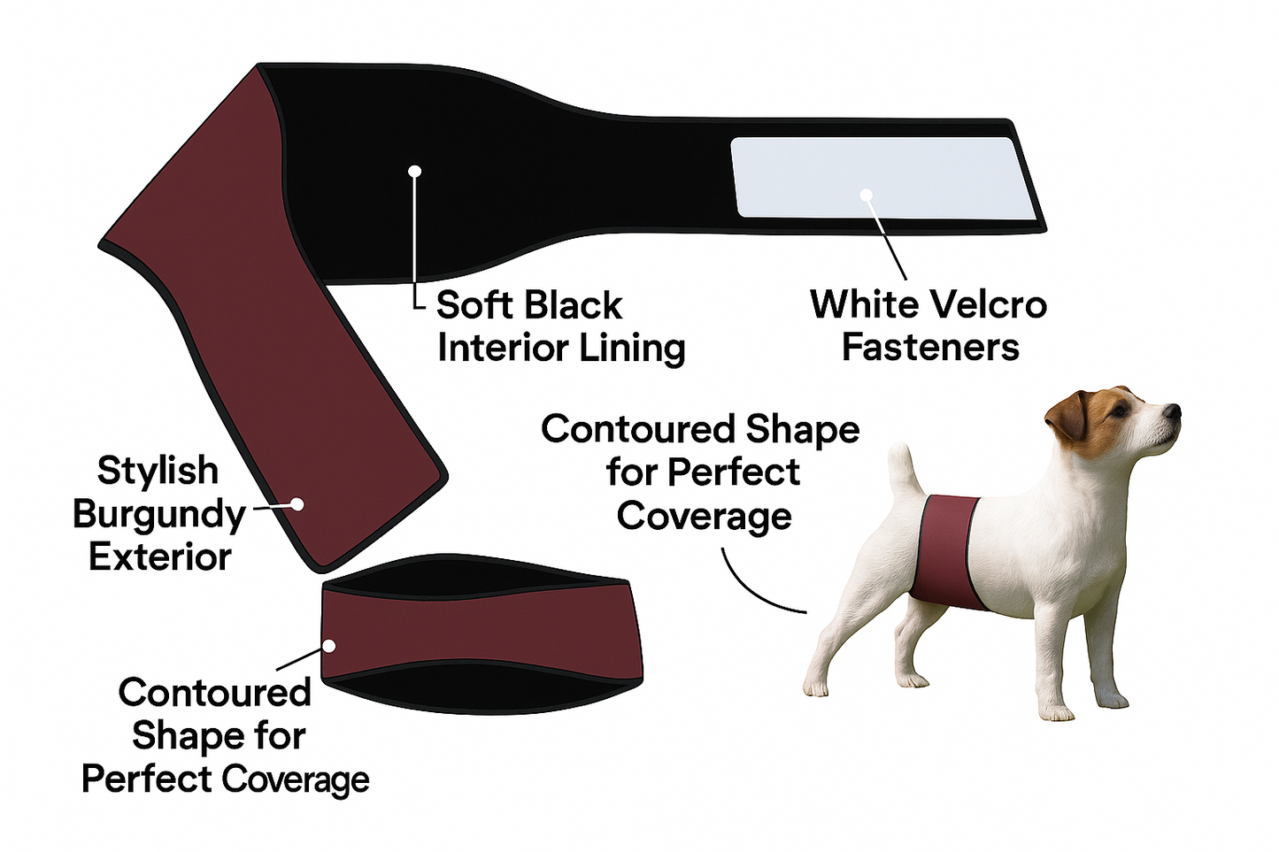 Male Dog Belly Band Wrap| Chocolate Brown Print| Style 2