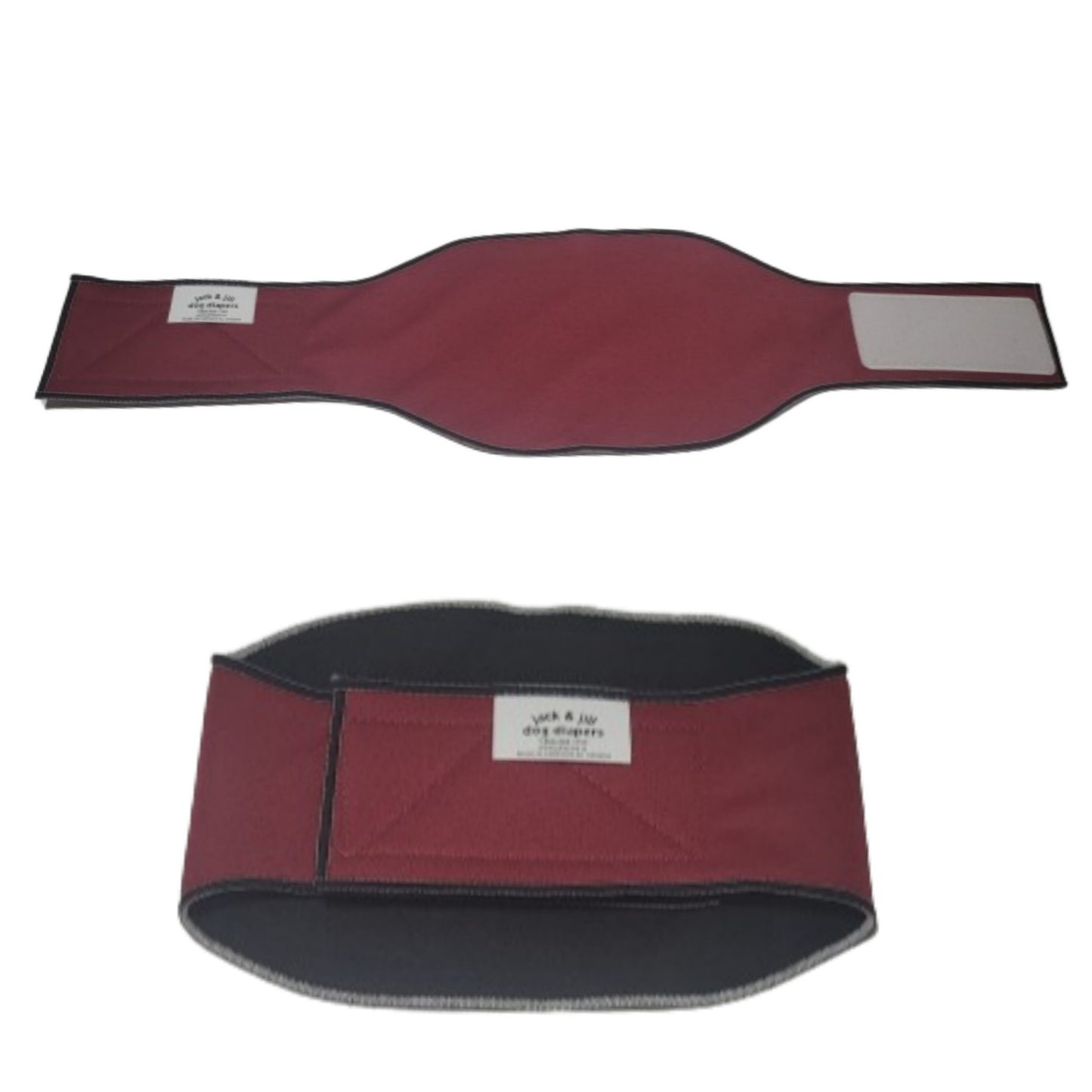 Male Dog Belly Band Wrap - Burgundy Style #2 - Jack & Jill Dog Diapers