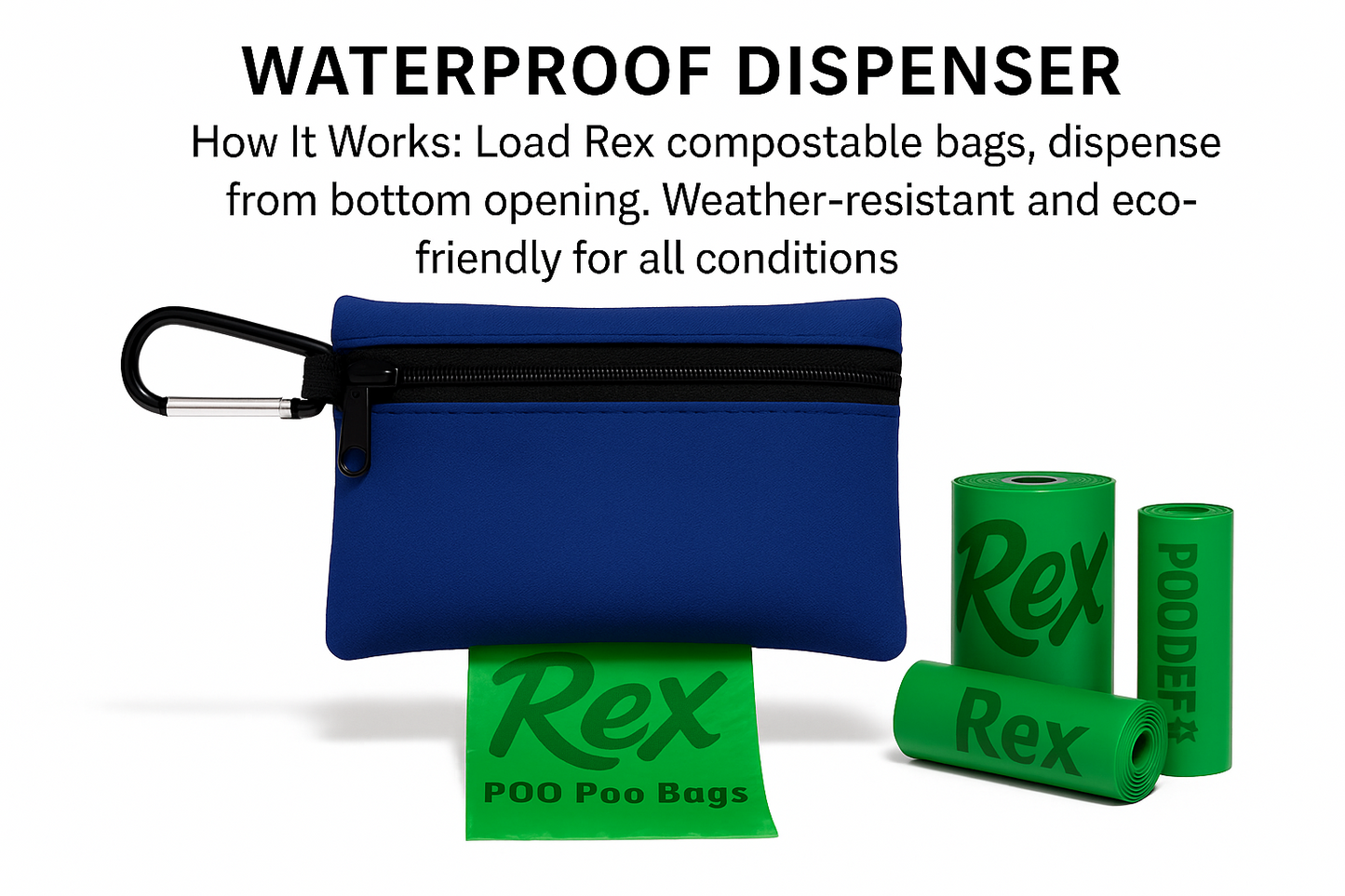 Poo Bag Pouches | Royal Blue Print