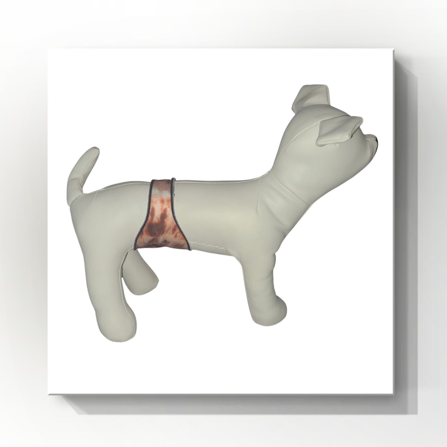Male Dog Belly Band Wrap | Brown Tie Dye Print | Style 2