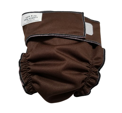 Female Dog Diaper - Britches - Without Tail Opening – Chocolate Brown - Jack & Jill Dog Diapers