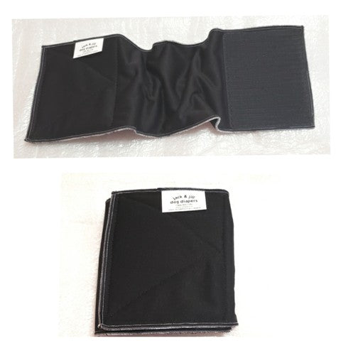 Male Dog Belly Band Wrap - Black Style #1 - Jack & Jill Dog Diapers