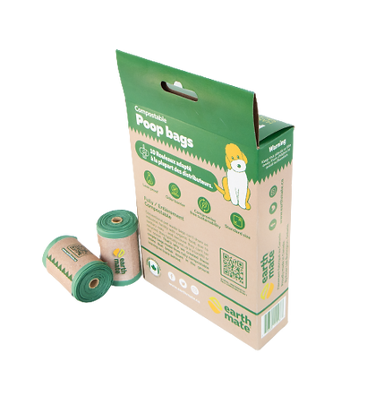 Compostable Dog Poop Bags - 120 Count (10 Rolls) | 100% Home Compostable