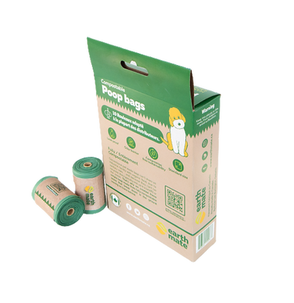 Compostable Dog Poop Bags - 120 Count (10 Rolls) | 100% Home Compostable