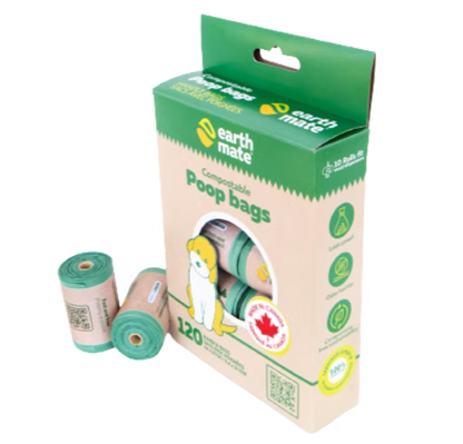 Compostable Dog Poop Bags - 120 Count (10 Rolls) | 100% Home Compostable