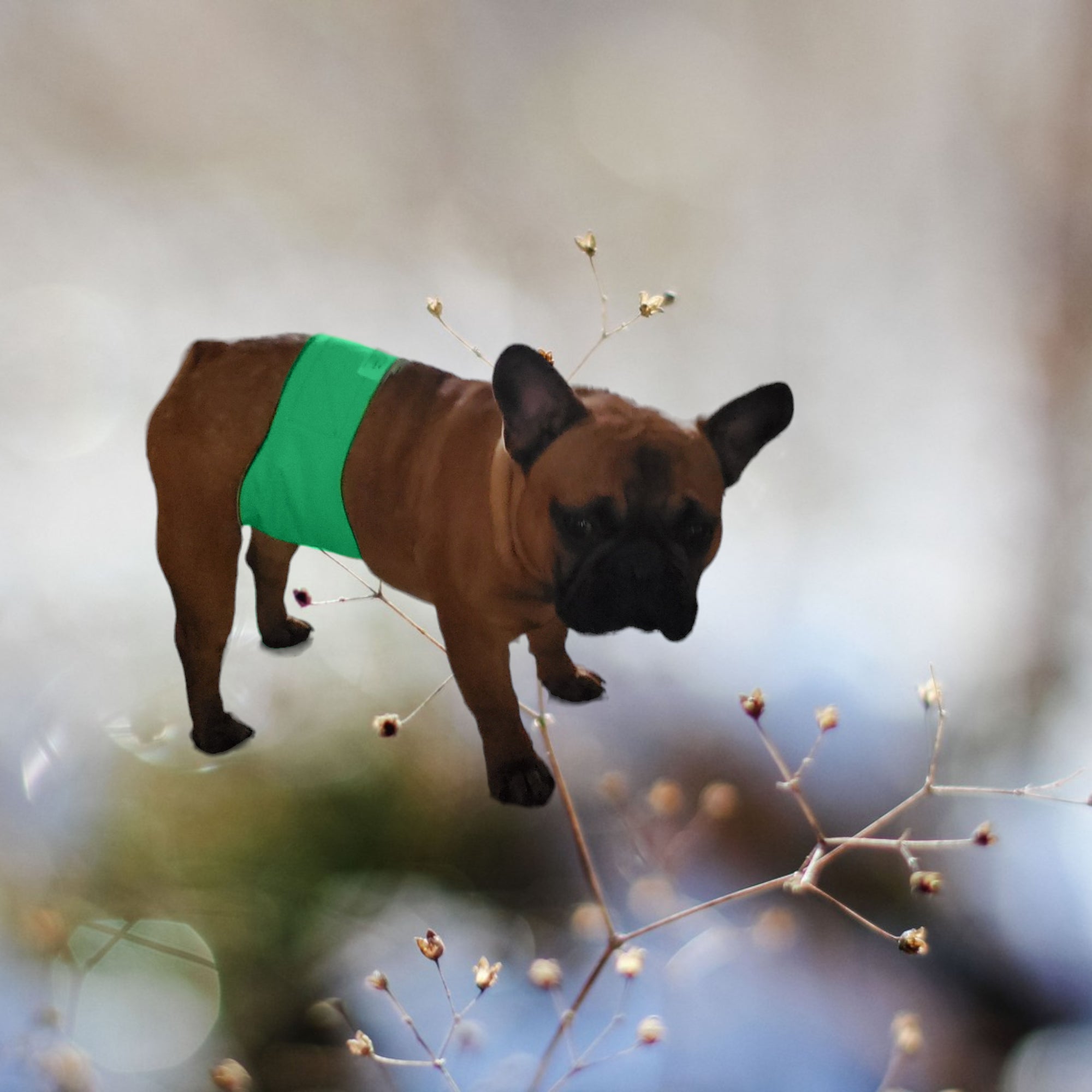 Male Dog Belly Band Wrap Neon Green Style 2