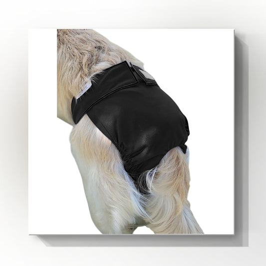 Female Dog Diaper | Britches | With Tail Opening |Black Print