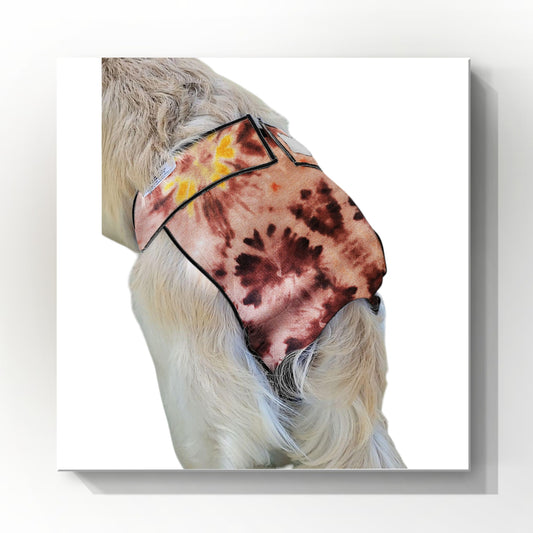 Female Dog Diaper | Britches | With Tail Opening |Brown Tie Dye Print