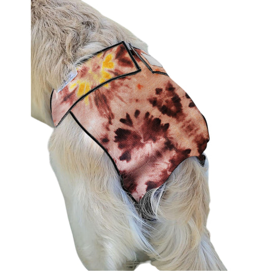 Female Dog Diaper | Britches | With Tail Opening |Brown Tie Dye Print