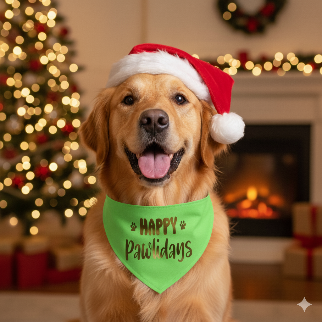 Christmas Bandanas - Lights & Sayings | 2-in-1 Reversible"