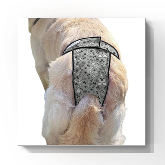 High-Cut Dog Diaper Britches | Grey Bones Print