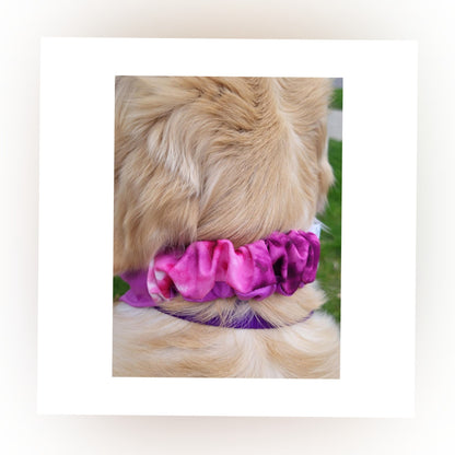 Dog Bandana Scrunchie - Purple Tie Dye/ Violet