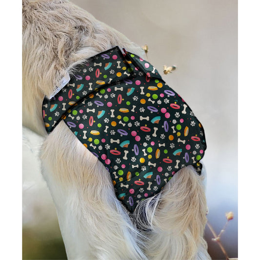 Female Dog Diaper  Britches - With Tail Opening- Vibrant Dog Print - Jack & Jill Dog Diapers