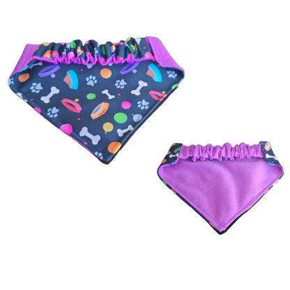 Dog Bandana Scrunchie - Playful Dog Print