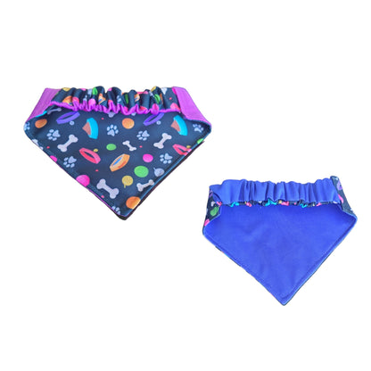 Dog Bandana Scrunchie - Playful Dog Print