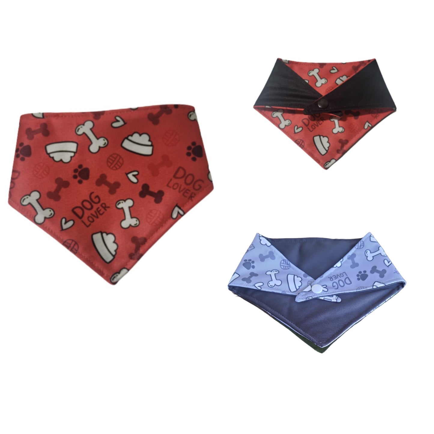 Dog Bandana Snap On - Bone Prints - Jack & Jill Dog Diapers