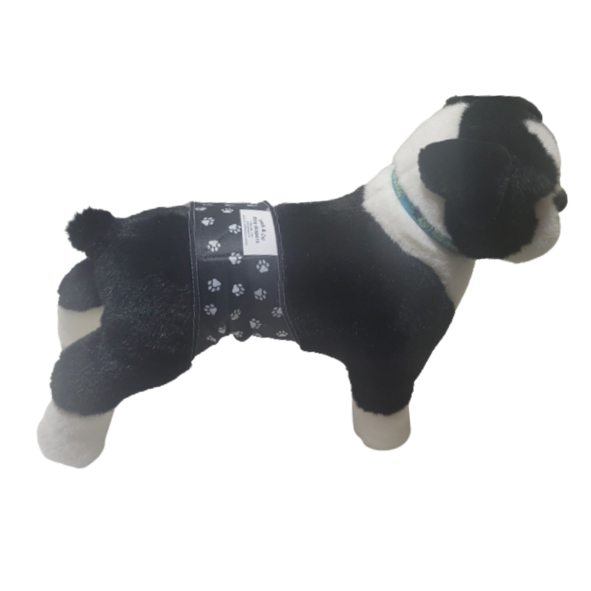 Male Dog Belly Band Wrap White Paws Style 2