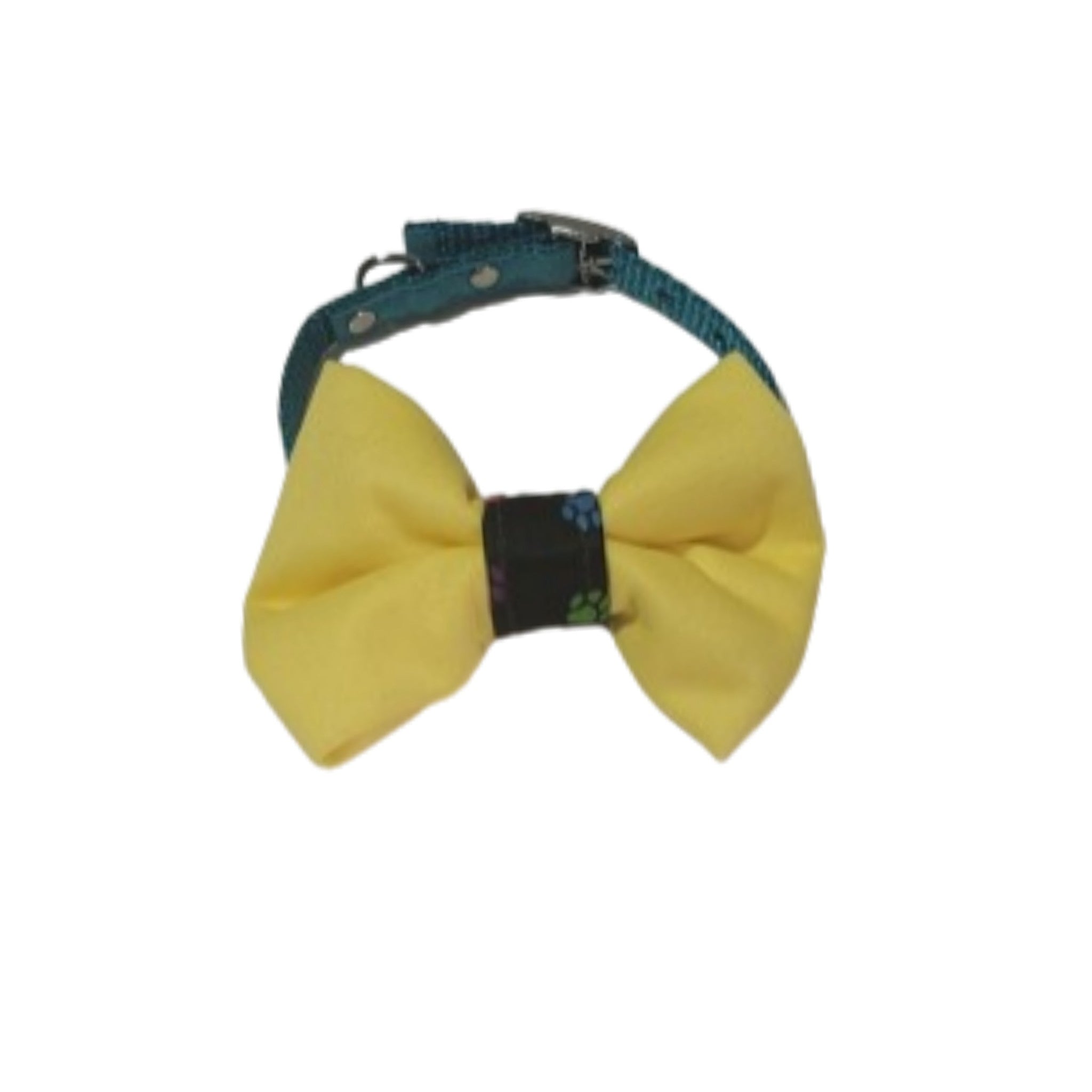 Dog Bow Tie Dog Collar Bow Tie Waterproof Bow Ties Jack Jill Dog Diapers Medium 5 x 3 Lime with Colorful Paws Accent