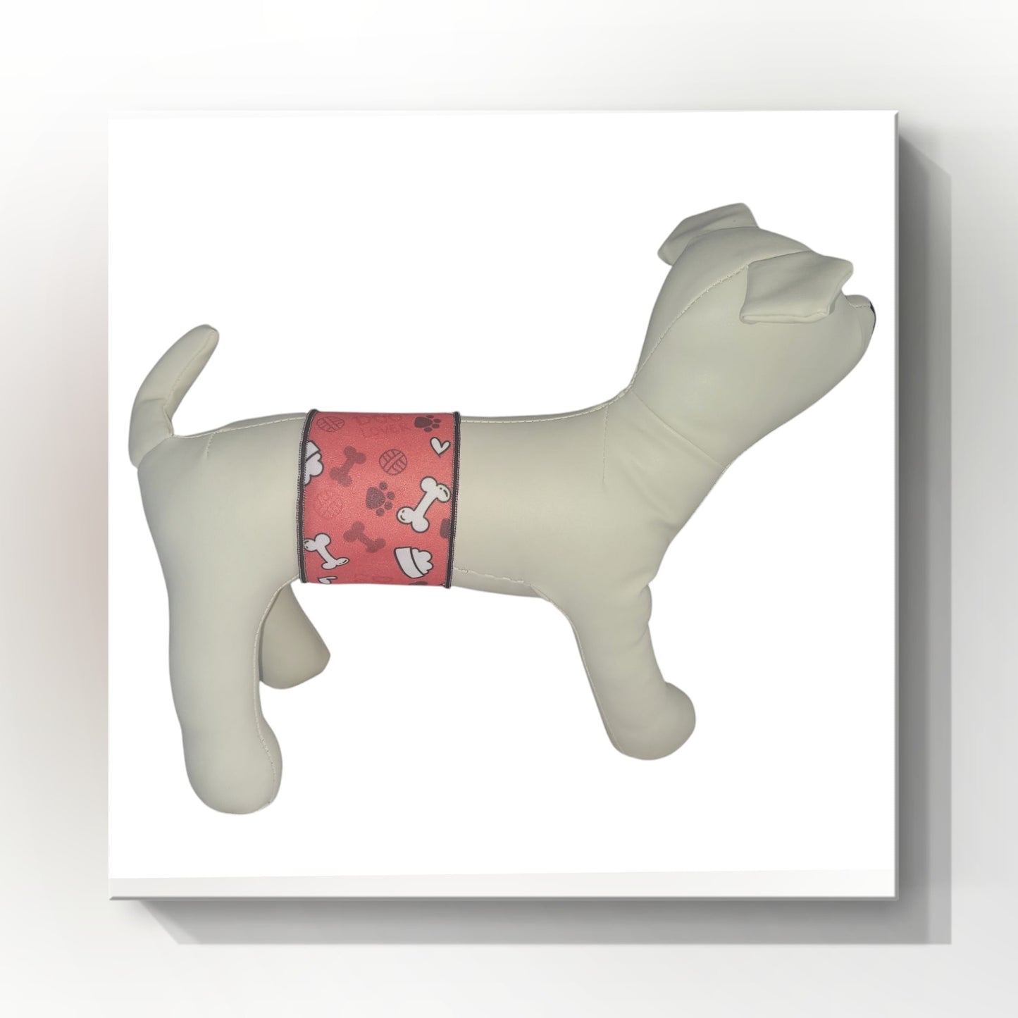 Male Dog Belly Band Wrap | Red Bones Print |Style 1