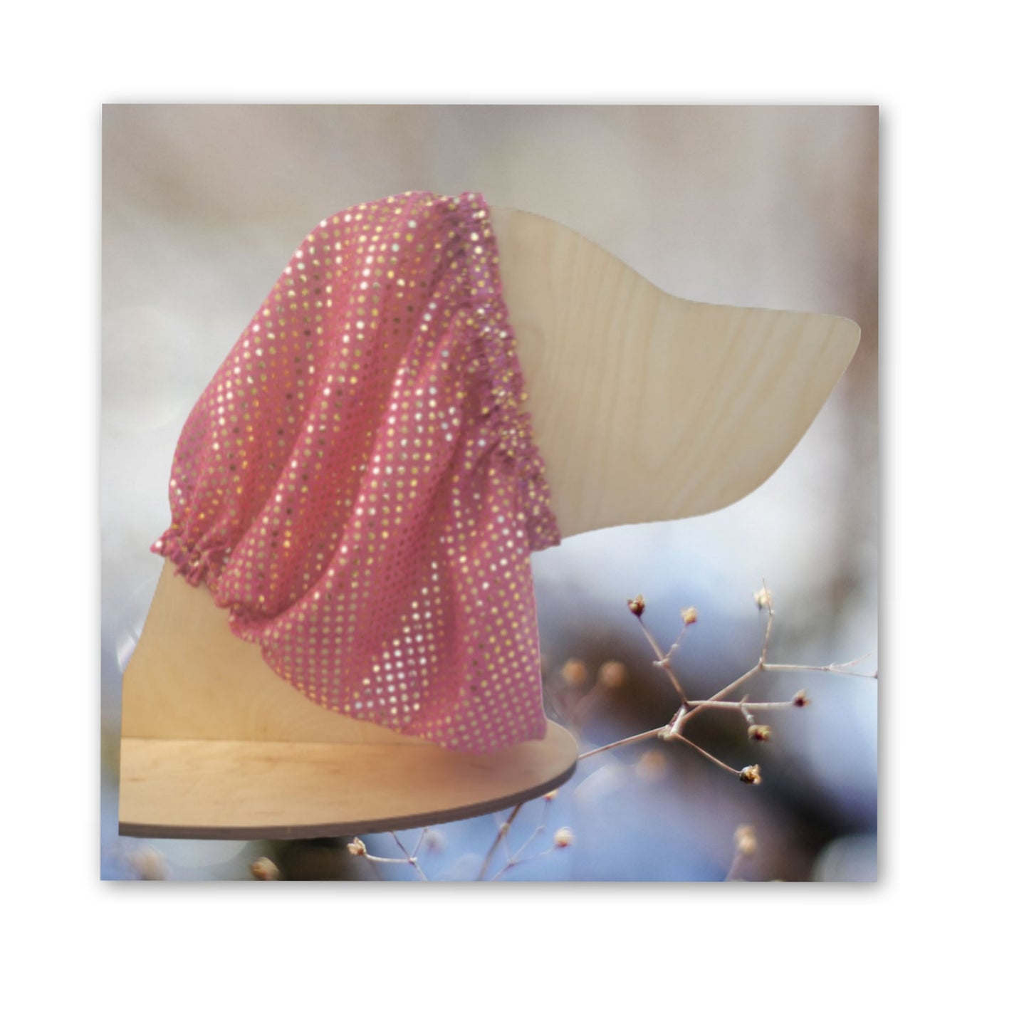 Dog Snood - Sequins Dusty Rose