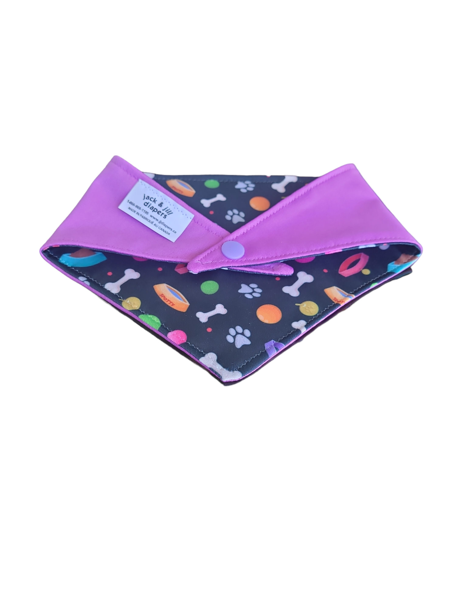 Dog Bandana Snap On -Vibrant Print - Jack & Jill Dog Diapers