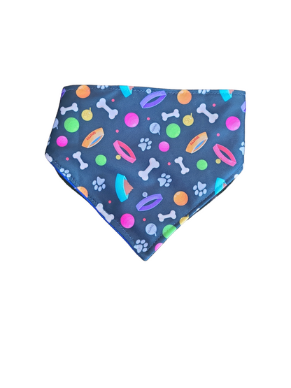 Dog Bandana Snap On -Playful Dog Print