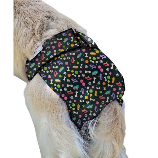 Female Dog Diaper Britches | With Tail Opening | Playful Dog Print