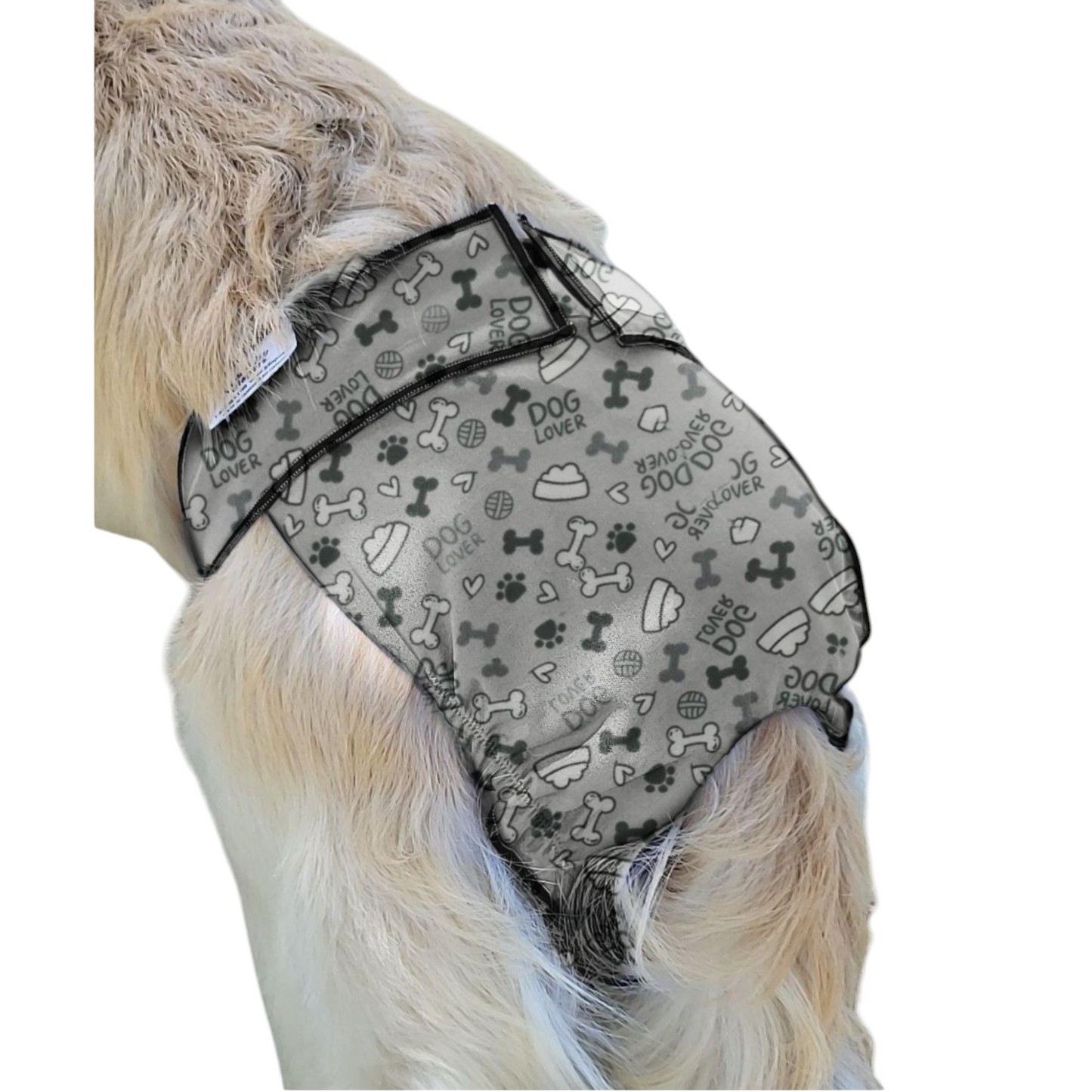 Female Dog Diaper | Britches | With Tail Opening | Grey Bones Print