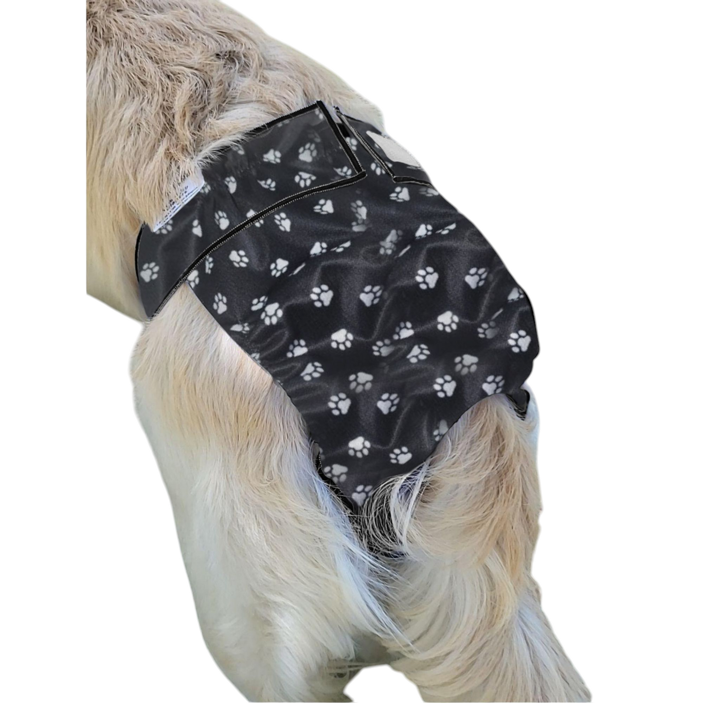 Female Dog Diaper |Britches | With Tail Opening | White Paw Print