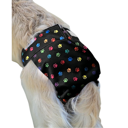 Female Dog Diaper| Britches |With Tail Opening| Multi  Paw Print