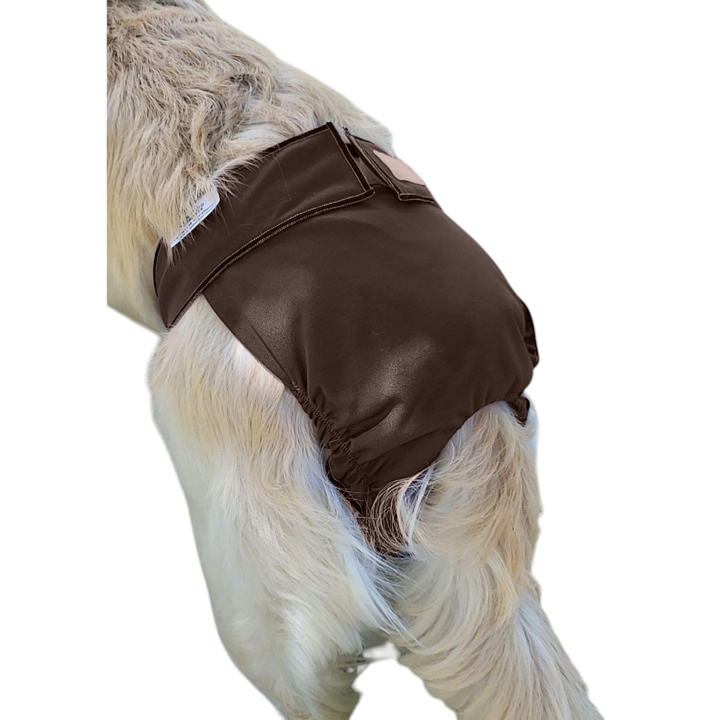 Female Dog Diaper | Britches | With Tail Opening |Chocolate Brown Print