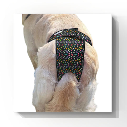 High-Cut Dog Diaper Britches | Playful Dog Print