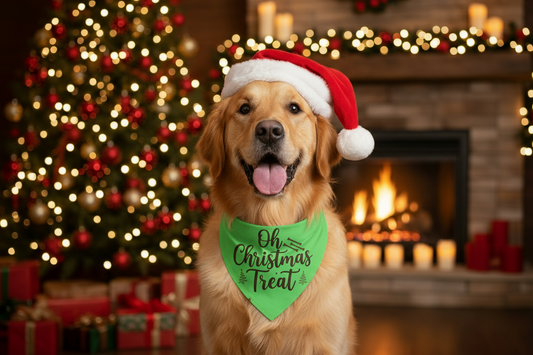 Reversible Snap-On Dog Bandana - Christmas Collection