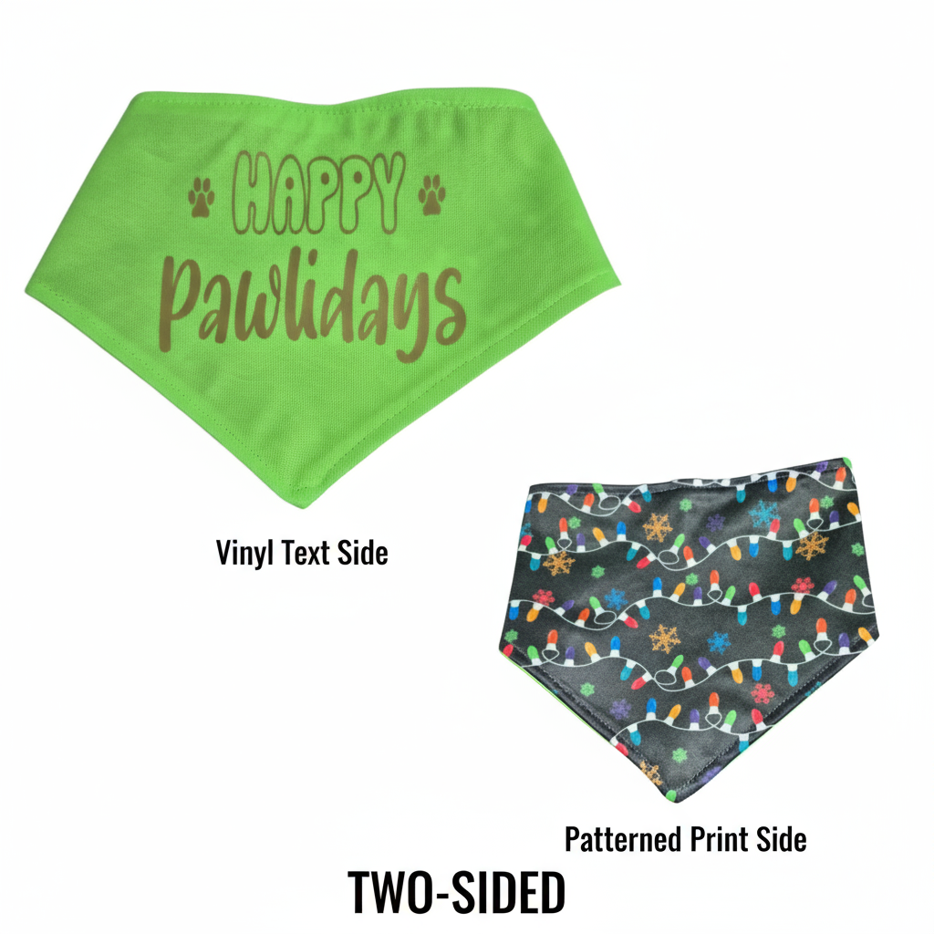 Green Happy Pawlidays two-sided banner - updated