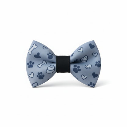 Light blue bow tie on white background