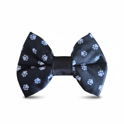 Light blue paw bow tie with black center