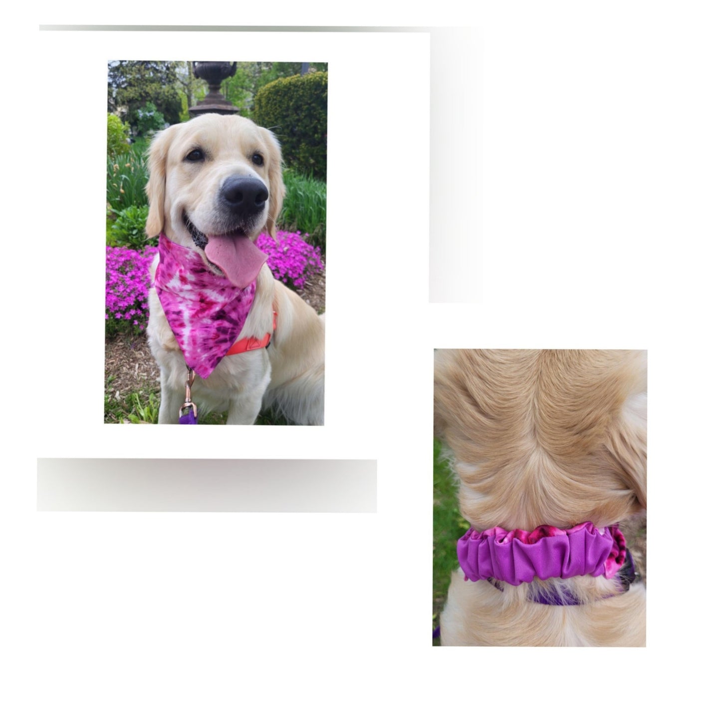 Dog Bandana Scrunchie - Purple Tie Dye/ Violet