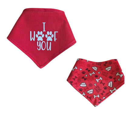 Dog Bandanas with Sayings - Snap-On & Reversible