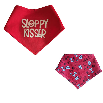Dog Bandanas with Sayings - Snap-On & Reversible