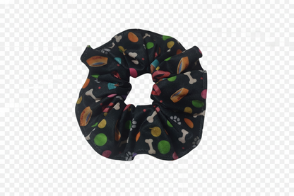 Dog mom hair scrunchie — playful dog themed print