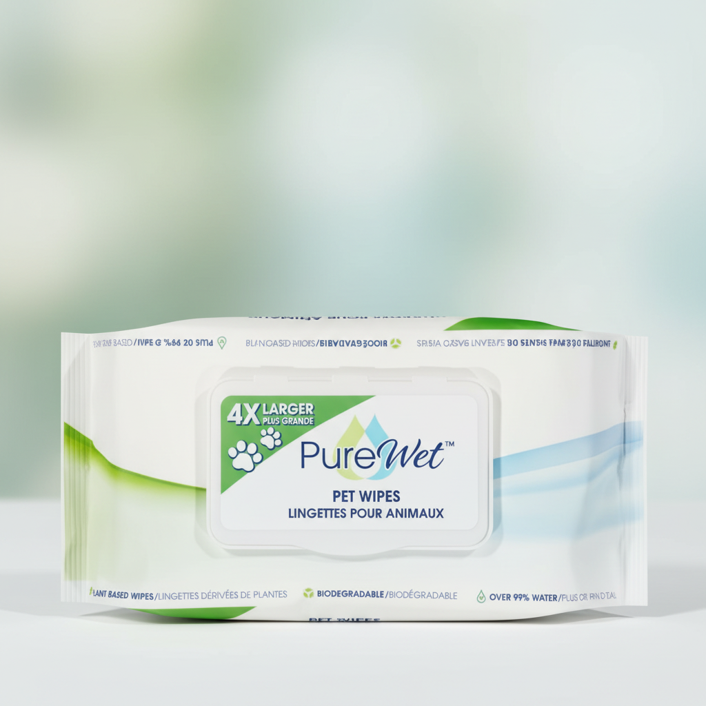 PureWet Pet Wipes Homepage Banner - Close Up