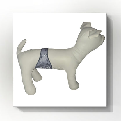 Male Dog Belly Band Wrap | Grey Bone Print| Style #2