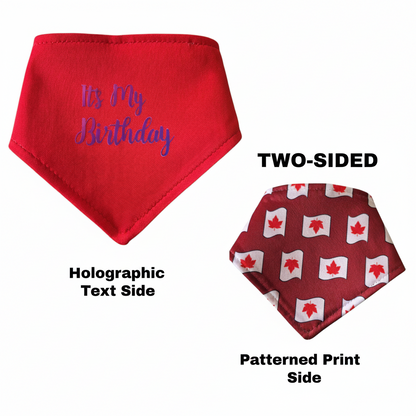 Holographic Snap-On Dog Bandana - IT'S MY BIRTHDAY