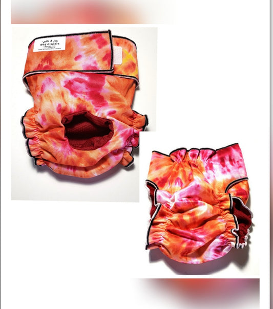 Pink Tie Dye Britches for Female Dogs in heat
